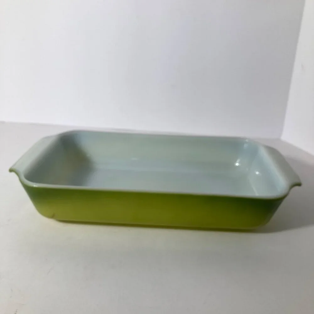 Vintage‎ Anchor Hocking Fire King 1.5Qt Rectangular Baking Dish 432 USA Green